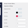 sticky iconice footer menu admin panel